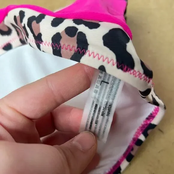 NWT Show Your Beauty Hot Pink Cheetah Print Bikini Size Large - Picture 3 of 9